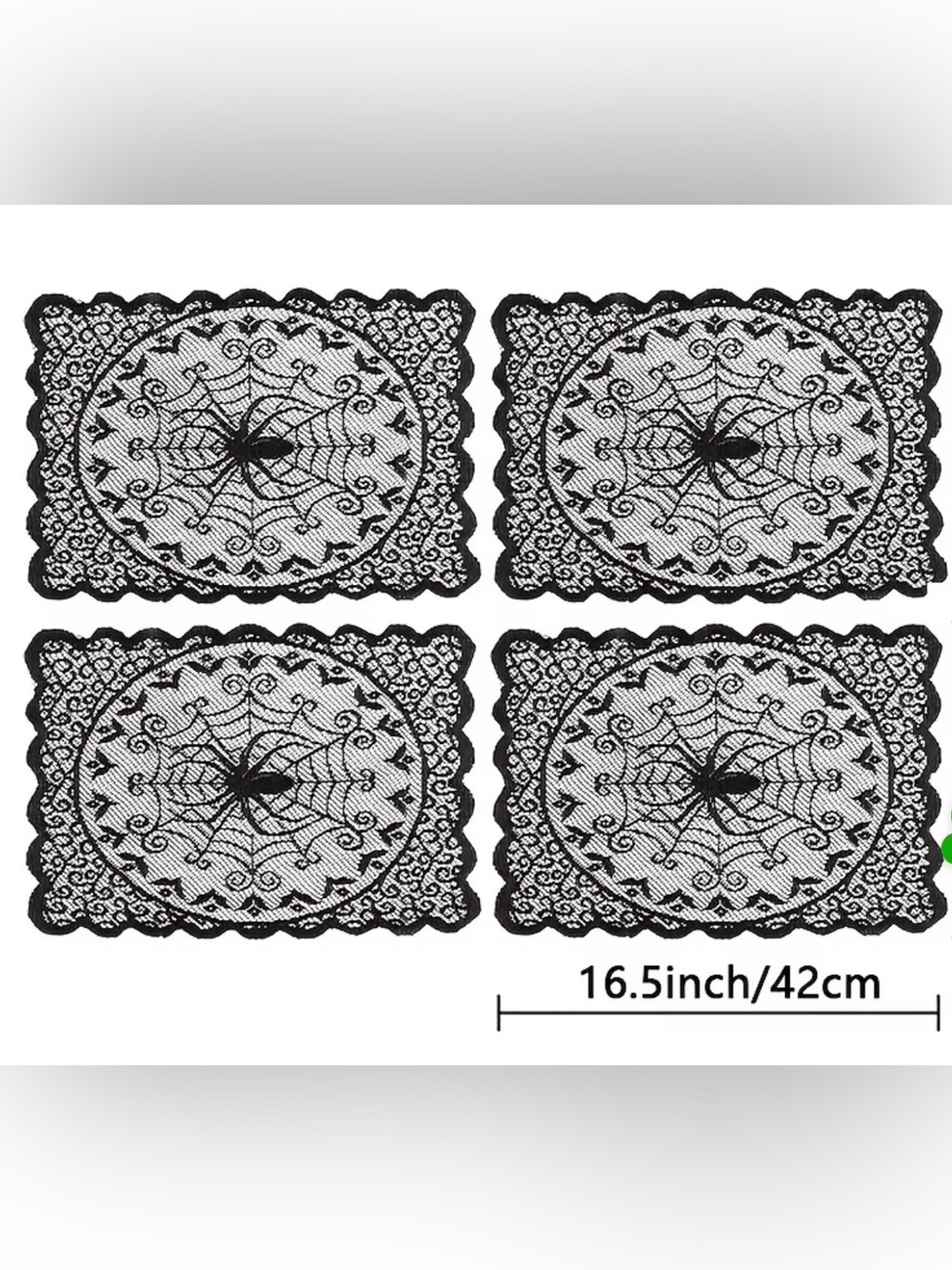 Black Lace Spiderweb Placemat Set - 4 Pack